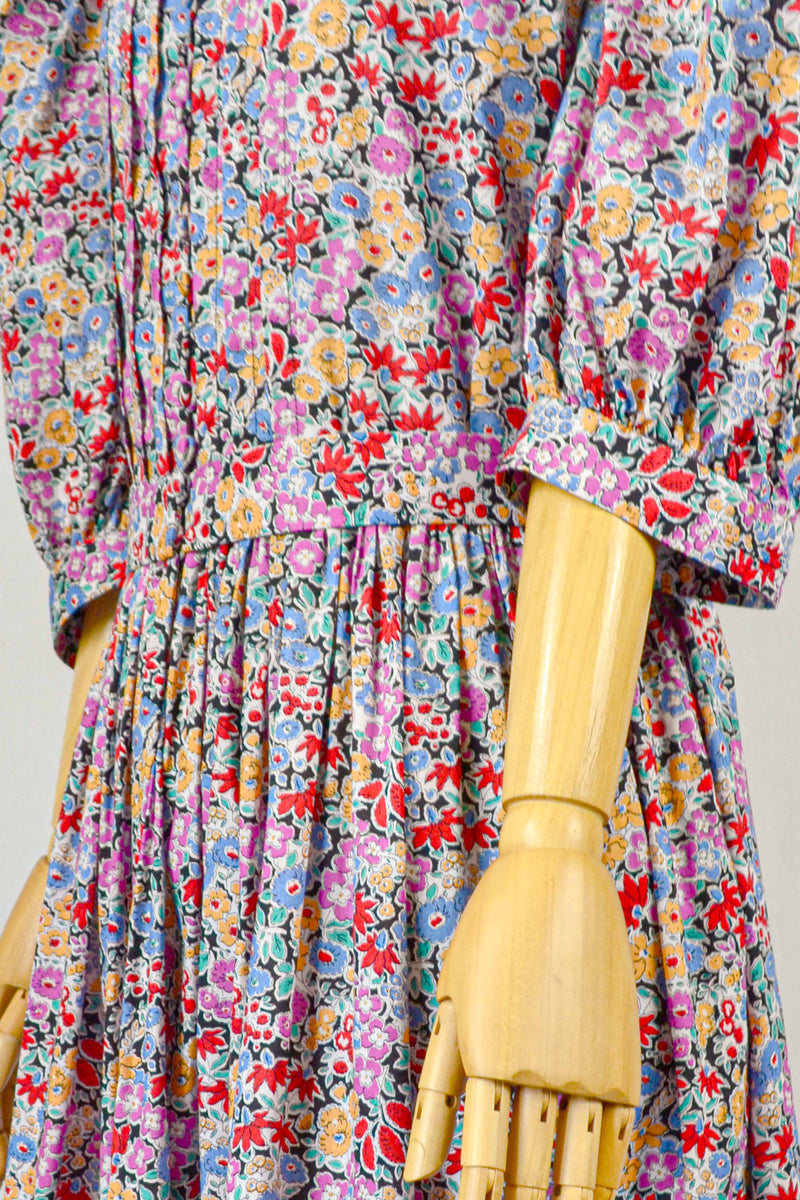 ANNA - 1980s Rare Anna Roose Liberty Print Dress - Size S/M