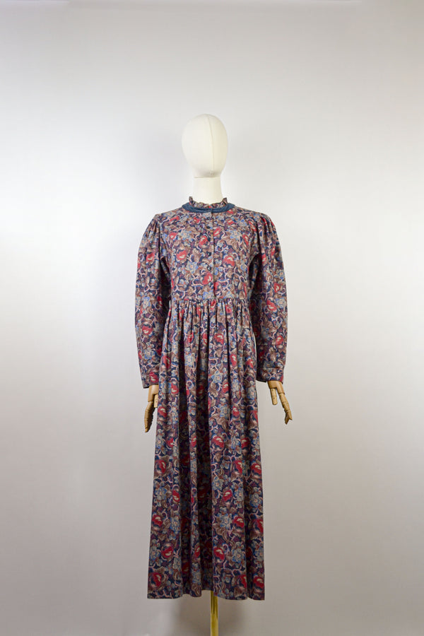 APPLE CANDY - 1980s Rare Vintage Anastasia Paris Apple Blossom Dress - Size M/L