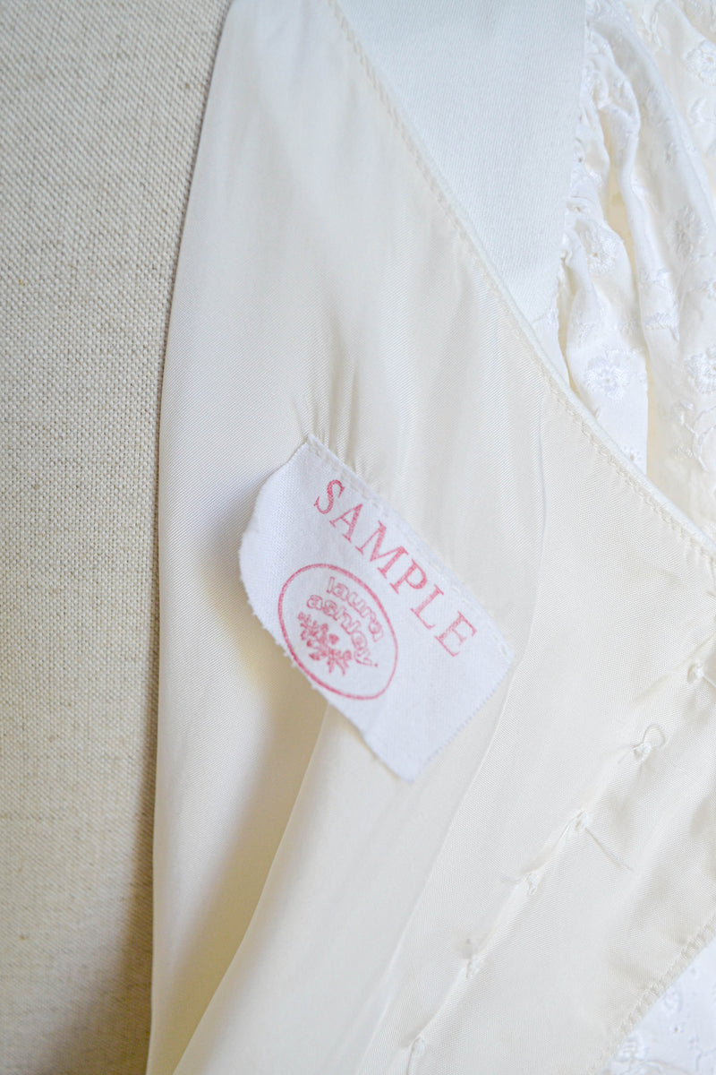 A SWEET HARMONY - 1990s Vintage Laura Ashley Empire Waist Bridal Dress - Size M