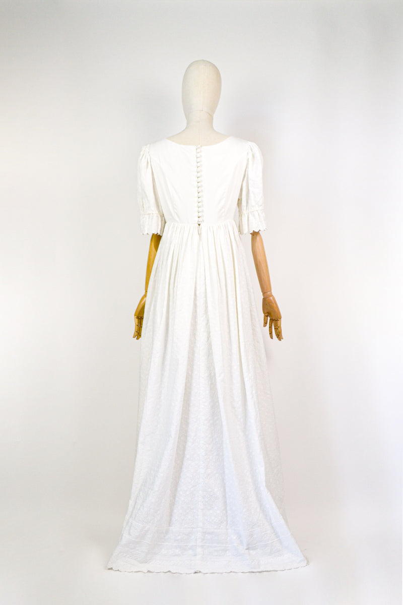 A SWEET HARMONY - 1990s Vintage Laura Ashley Empire Waist Bridal Dress - Size M