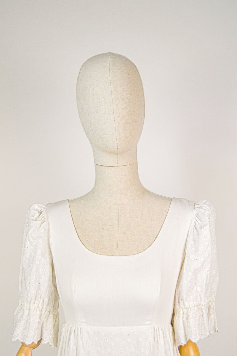 A SWEET HARMONY - 1990s Vintage Laura Ashley Empire Waist Bridal Dress - Size M