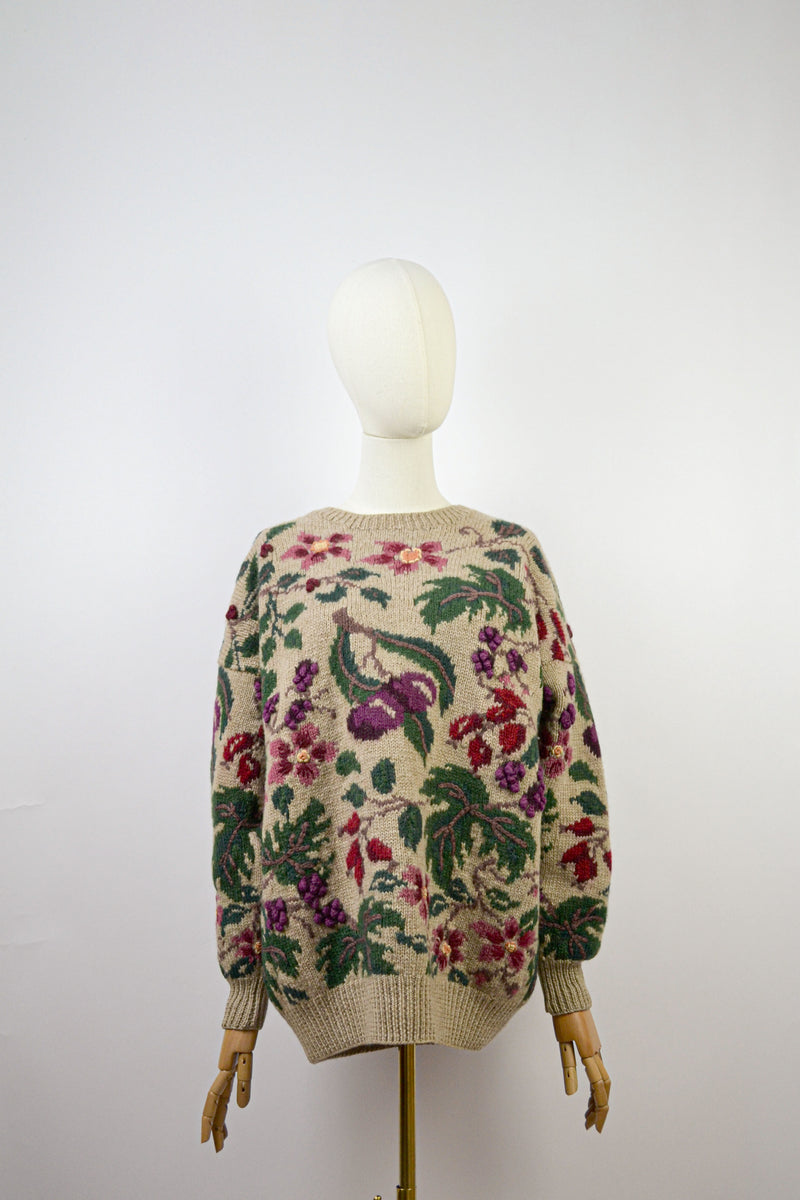90s スコットランド製Laura Ashley 花柄ウールニット 90s スコットランド製Laura Ashley 花柄ウールニット｜Yahoo!フリマ
