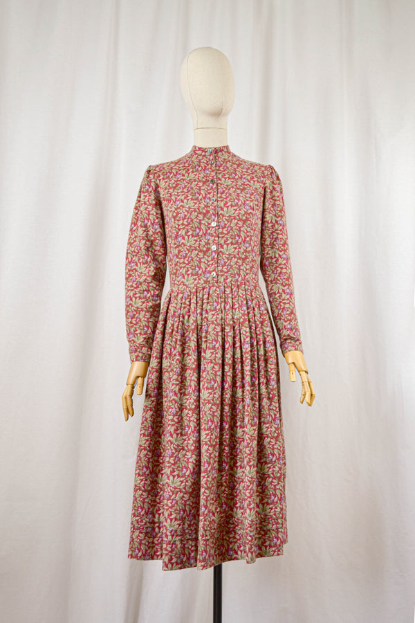 BLUEBERRIES - 1970s Vintage Laura Ashley Dress - Size S