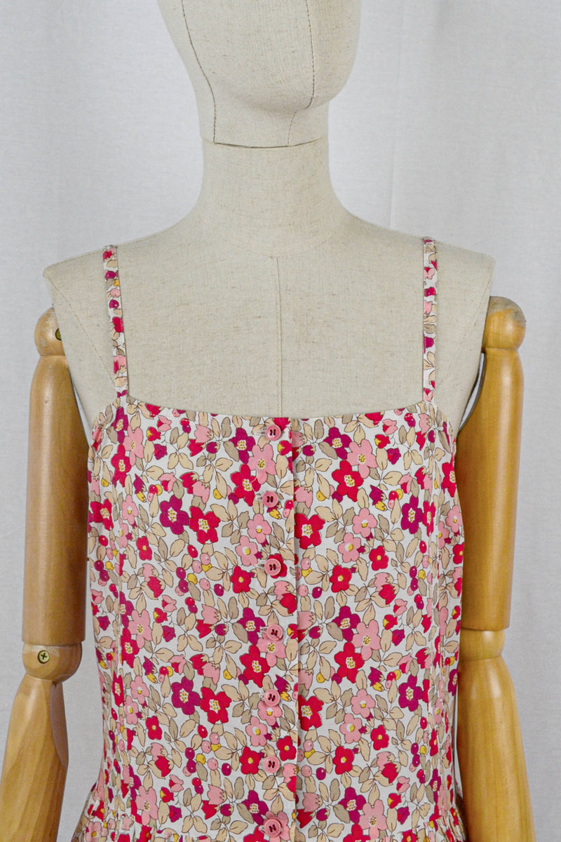 BUCOLIC - 1970s Vintage Cacharel Floral Liberty Print Summer Dress - Size S/M