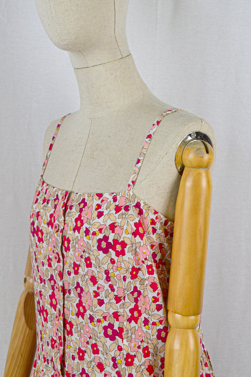 BUCOLIC - 1970s Vintage Cacharel Floral Liberty Print Summer Dress - Size S/M