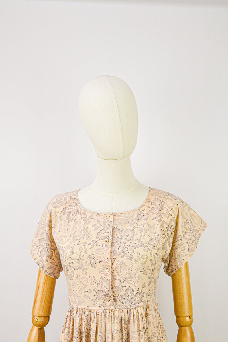 BUCKWHEAT - 1970s Vintage Cacharel Cotton Floral Dress - Size S/M