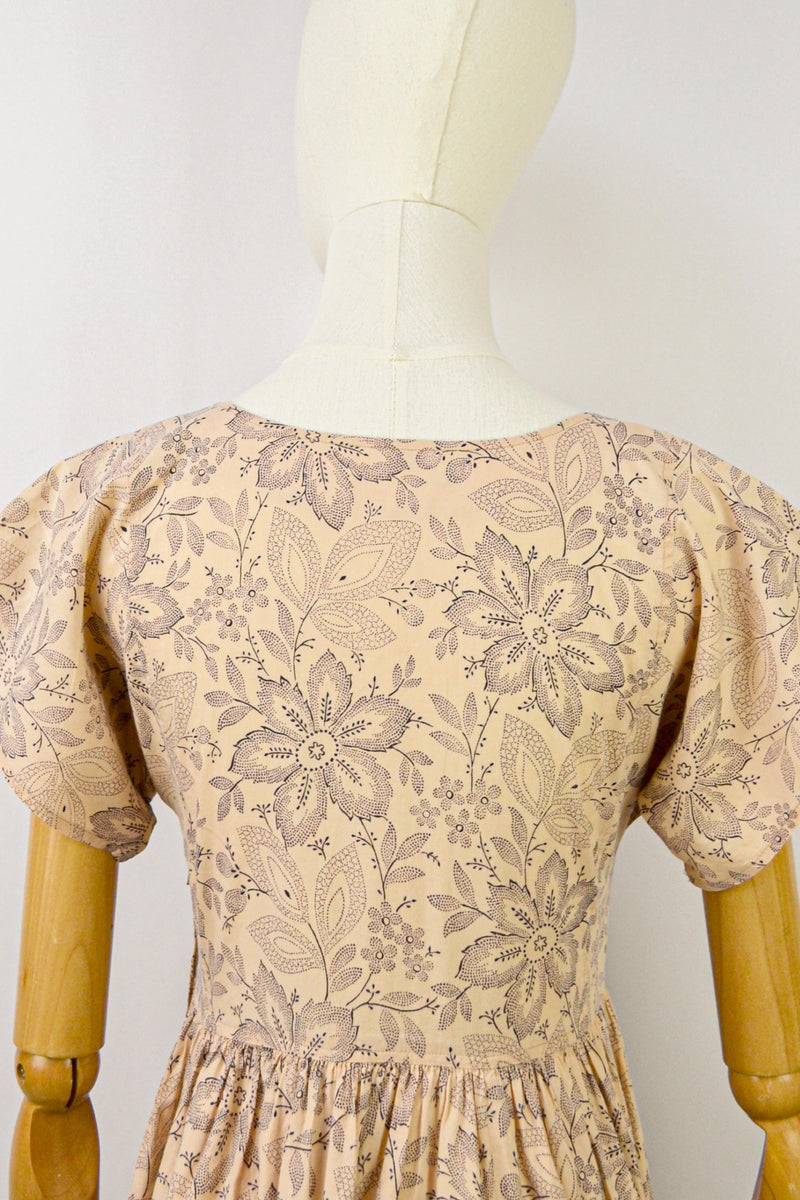 BUCKWHEAT - 1970s Vintage Cacharel Cotton Floral Dress - Size S/M