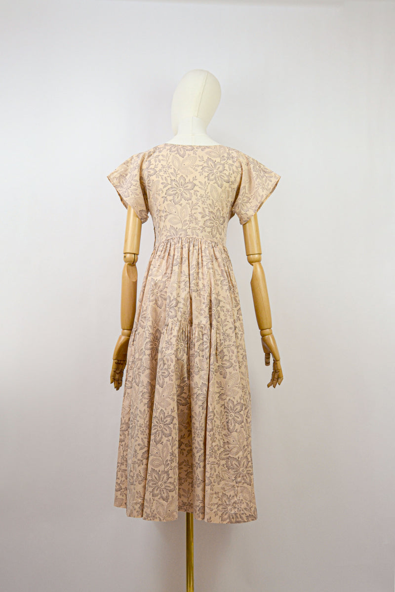 BUCKWHEAT - 1970s Vintage Cacharel Cotton Floral Dress - Size S/M