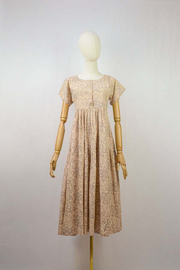 BUCKWHEAT - 1970s Vintage Cacharel Cotton Floral Dress - Size S/M