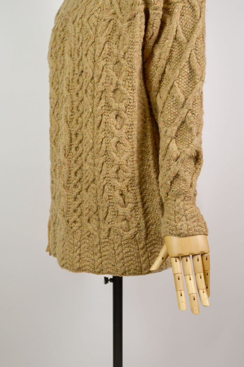 CARAMEL - 1990s Vintage Laura Ashley Cable knit Jumper - Size S