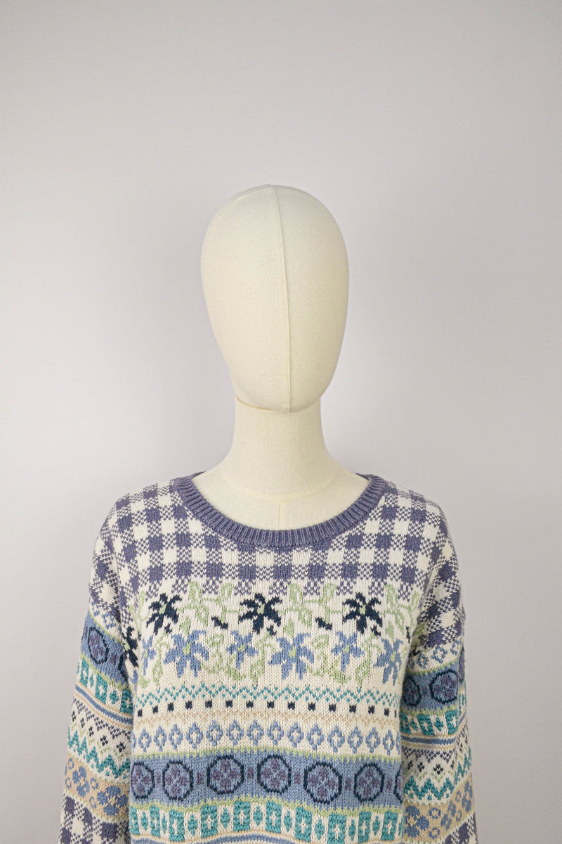 COUNTRY CHARM -1980s Vintage Laura Ashley jumper - Size S/M