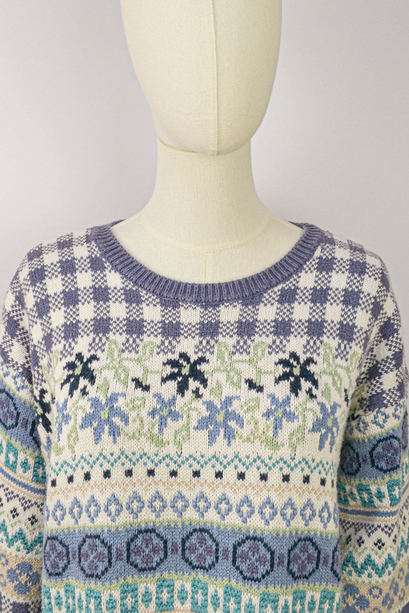 COUNTRY CHARM -1980s Vintage Laura Ashley jumper - Size S/M