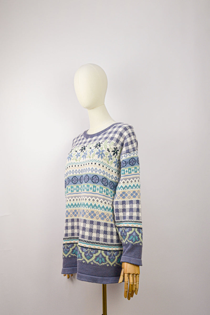 COUNTRY CHARM -1980s Vintage Laura Ashley jumper - Size S/M