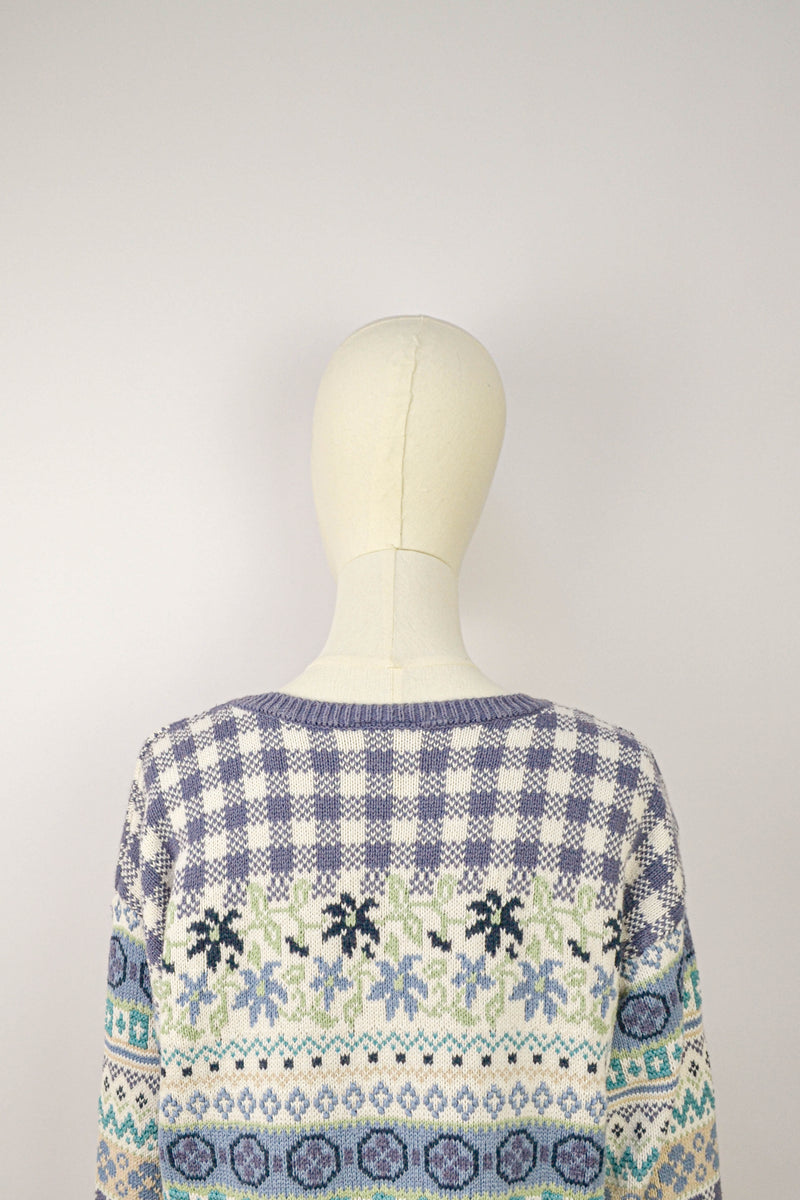 COUNTRY CHARM -1980s Vintage Laura Ashley jumper - Size S/M