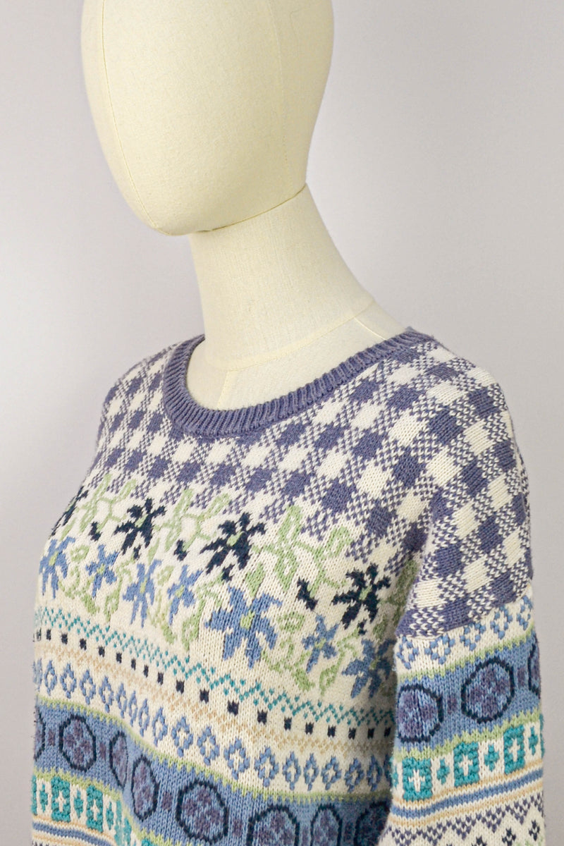 COUNTRY CHARM -1980s Vintage Laura Ashley jumper - Size S/M