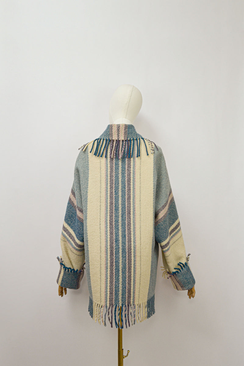 COZY MOMENTS - 1970s  Laplander Fringed Wool Jacket - Size S/M