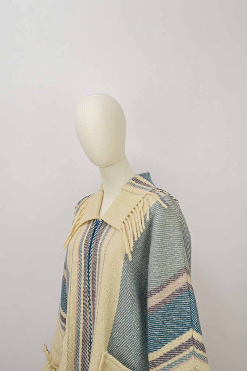 COZY MOMENTS - 1970s  Laplander Fringed Wool Jacket - Size S/M