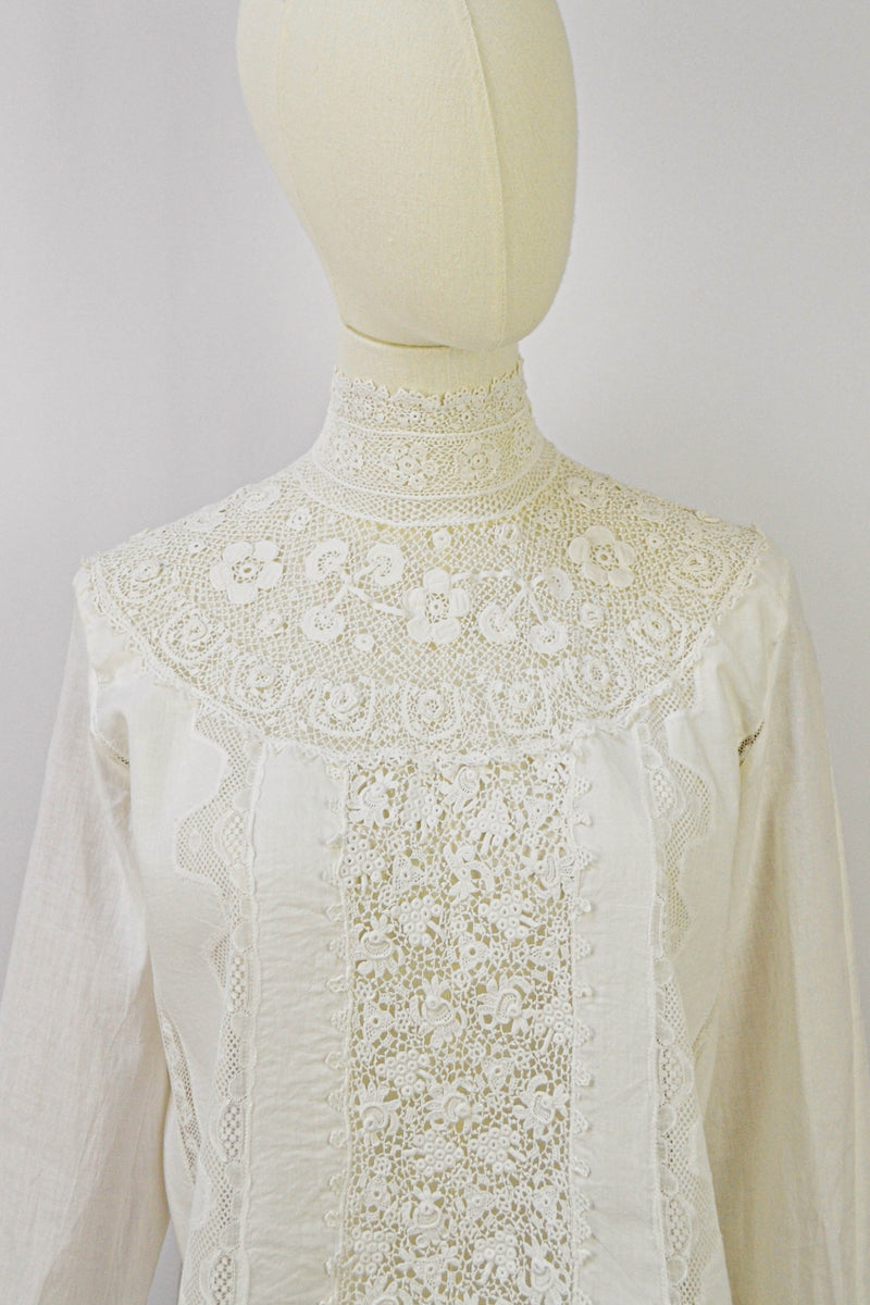 CREME DE LA CREME - Antique Cotton Lace Blouse - Size S