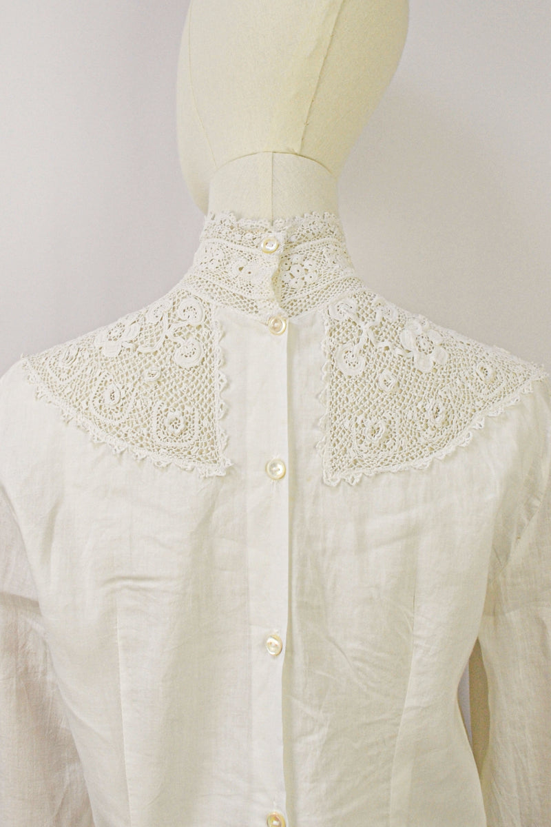 CREME DE LA CREME - Antique Cotton Lace Blouse - Size S