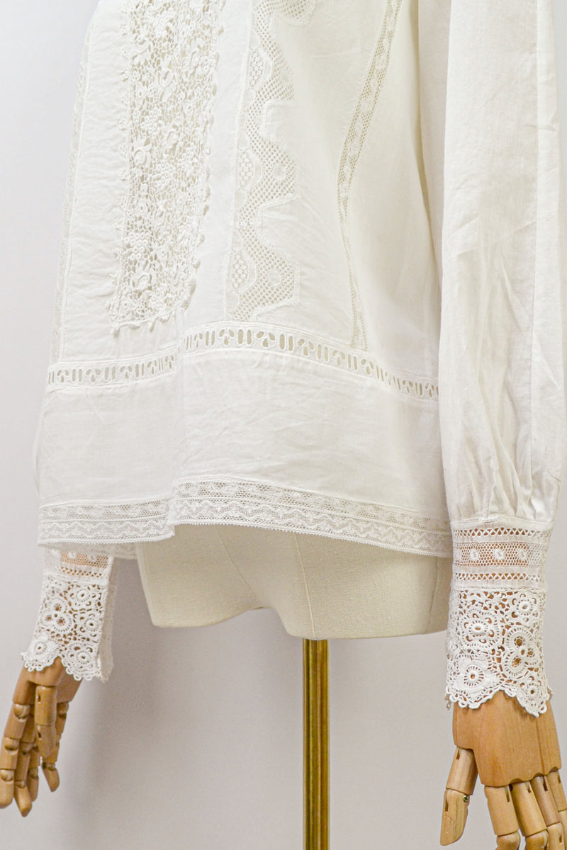 CREME DE LA CREME - Antique Cotton Lace Blouse - Size S