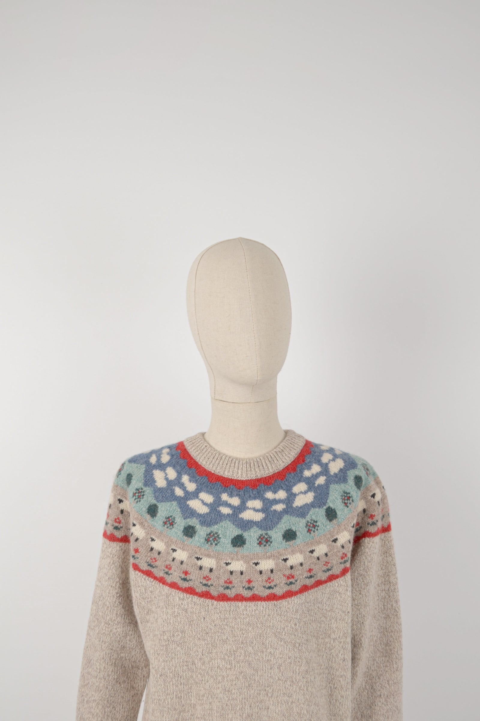 DOLLY - 1990s Vintage Eddie Bauer Sheep. Wool Jumper - Size S