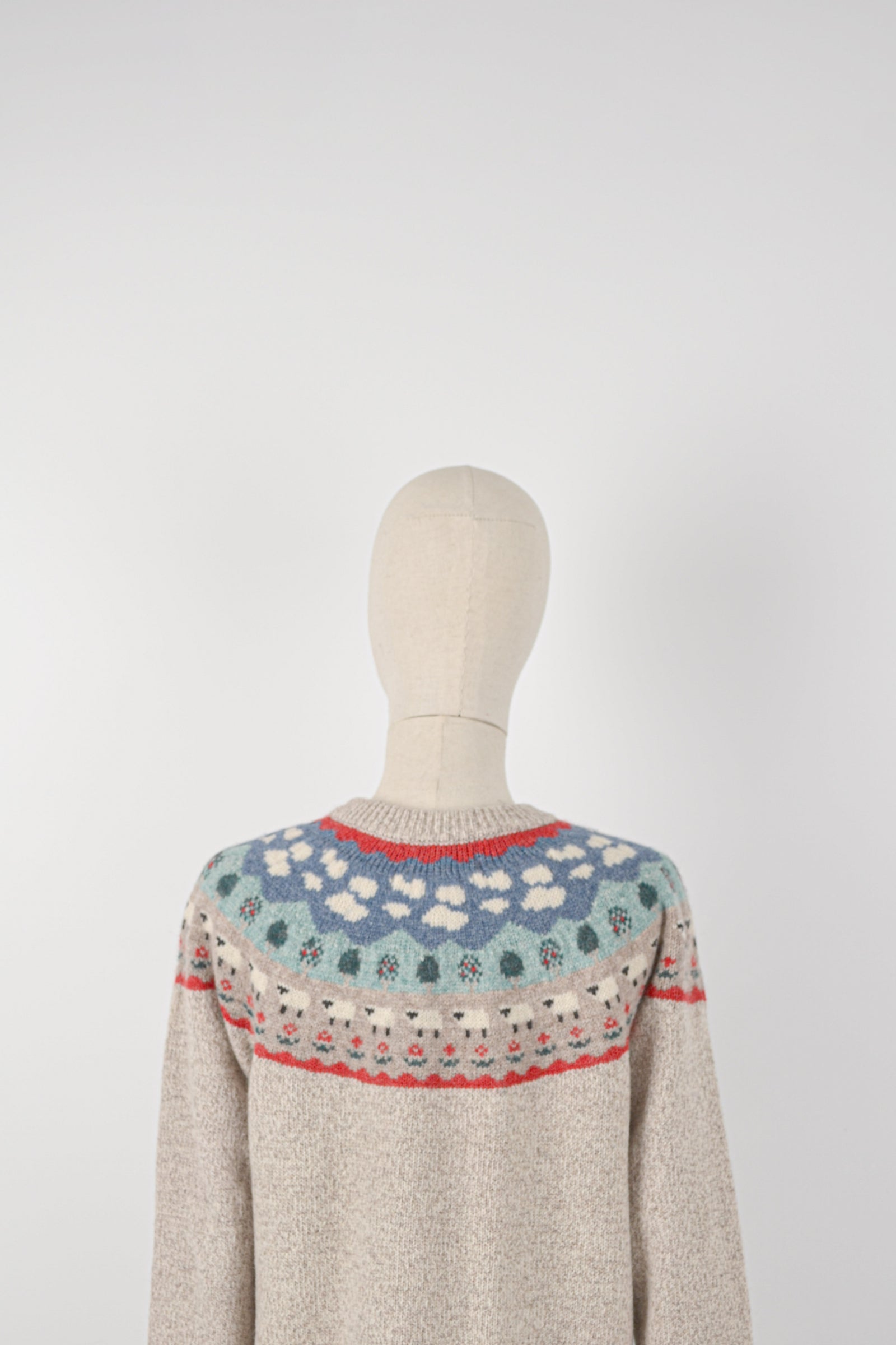 DOLLY - 1990s Vintage Eddie Bauer Sheep. Wool Jumper - Size S 