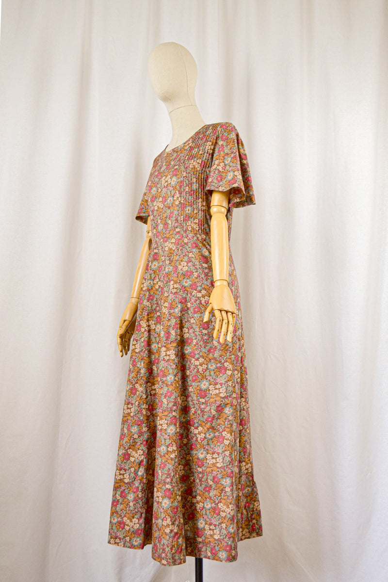 DRIED FLOWERS - 1970s Vintage Cacharel Liberty Floral Print Dress - Size S-M