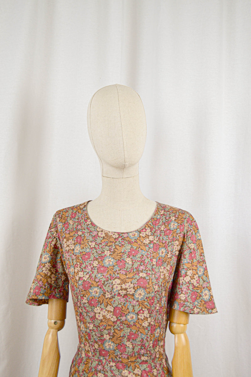 DRIED FLOWERS - 1970s Vintage Cacharel Liberty Floral Print Dress - Size S-M