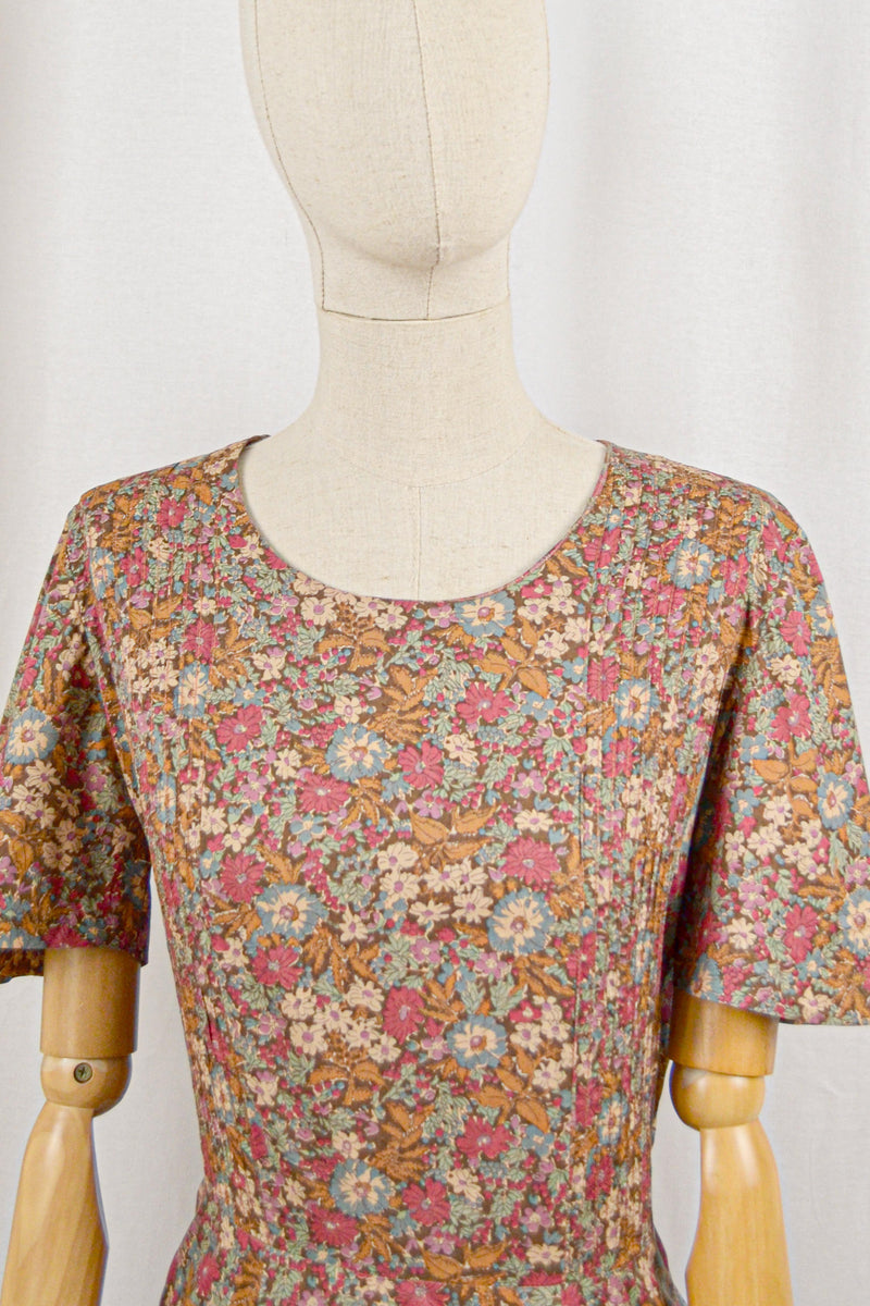 DRIED FLOWERS - 1970s Vintage Cacharel Liberty Floral Print Dress - Size S-M