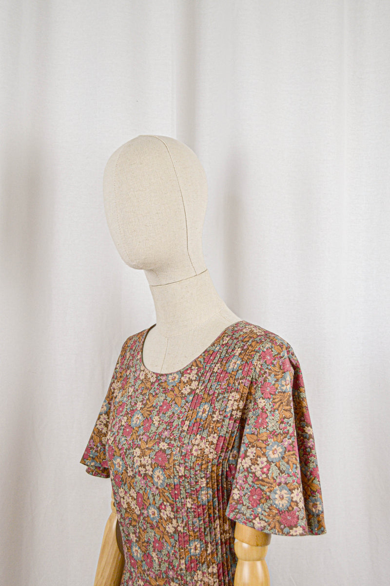 DRIED FLOWERS - 1970s Vintage Cacharel Liberty Floral Print Dress - Size S-M