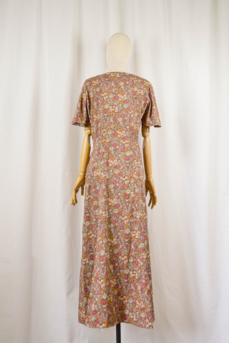 DRIED FLOWERS - 1970s Vintage Cacharel Liberty Floral Print Dress - Size S-M