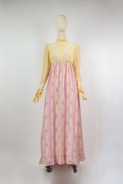 EMMA - 1970s Vintage Angela Gore Prairie Dress - Size S