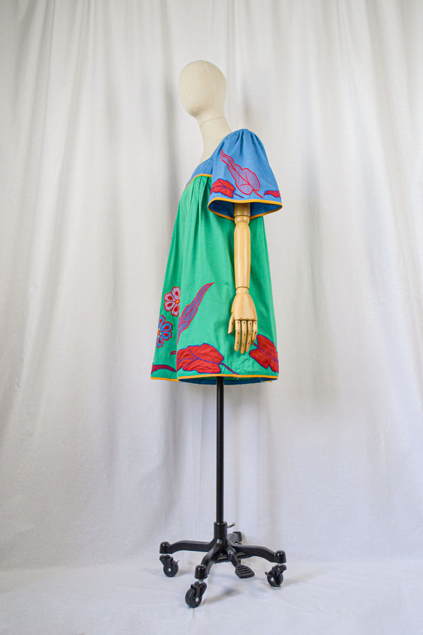EXOTIC - 1980s Vintage Colorblocking Saybury Dress - Size S