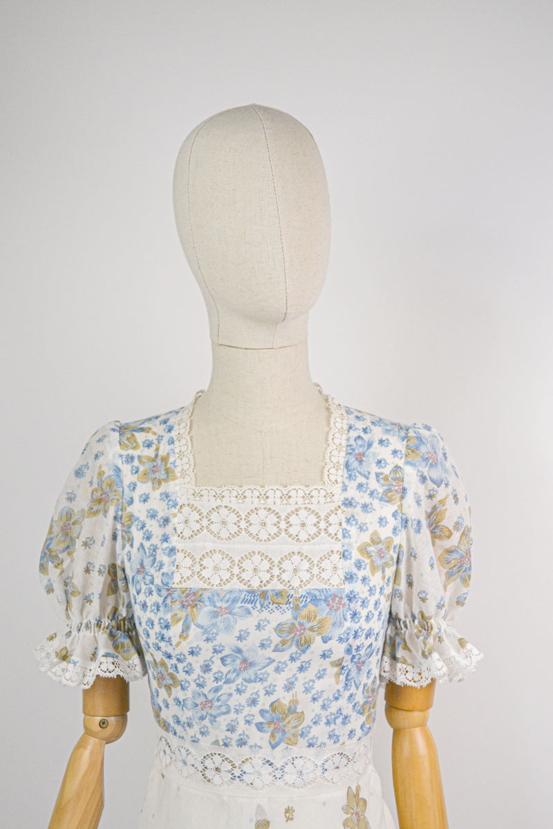 ELEGANT WHISPER - 1970s Vintage Prairie Dress - Size XS/S