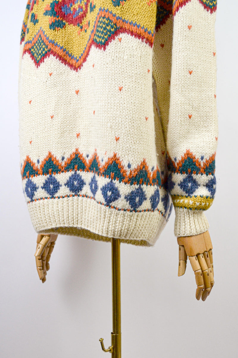 FOLK GARDEN - 1980s Vintage Tricobel Wool Jumper - Size S/M