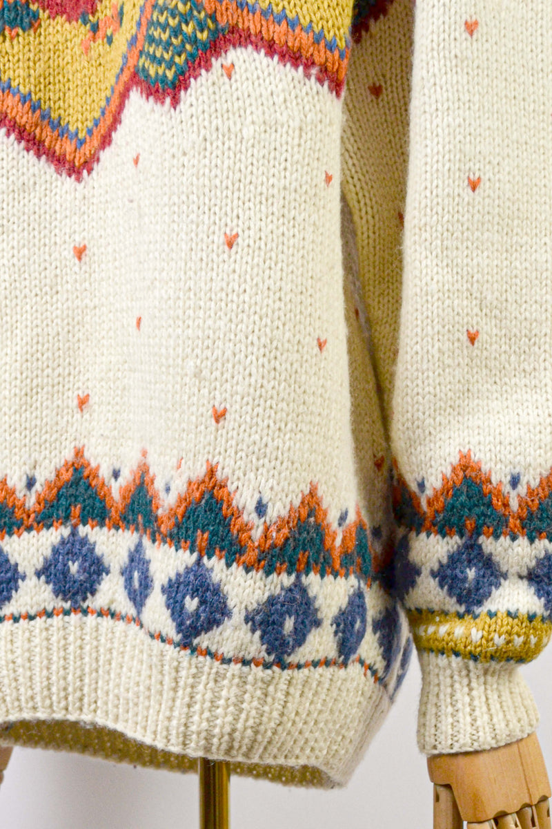 FOLK GARDEN - 1980s Vintage Tricobel Wool Jumper - Size S/M