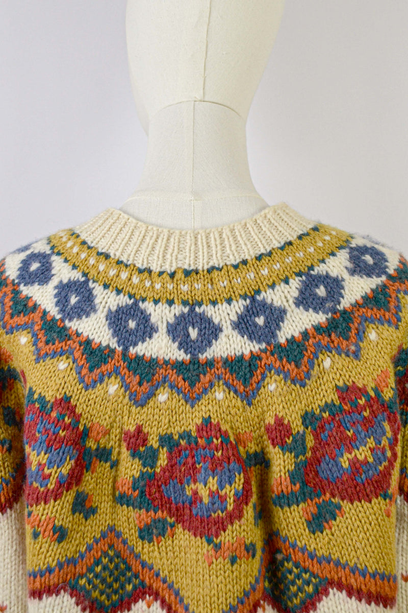 FOLK GARDEN - 1980s Vintage Tricobel Wool Jumper - Size S/M