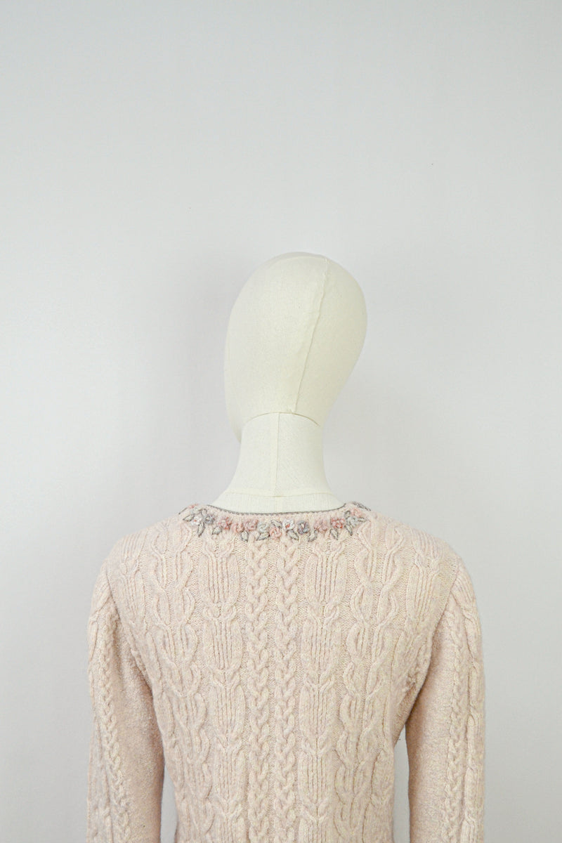 FREESIA - 1990s Vintage Wolkenstricker Embroidered Cardigan - Size S/M
