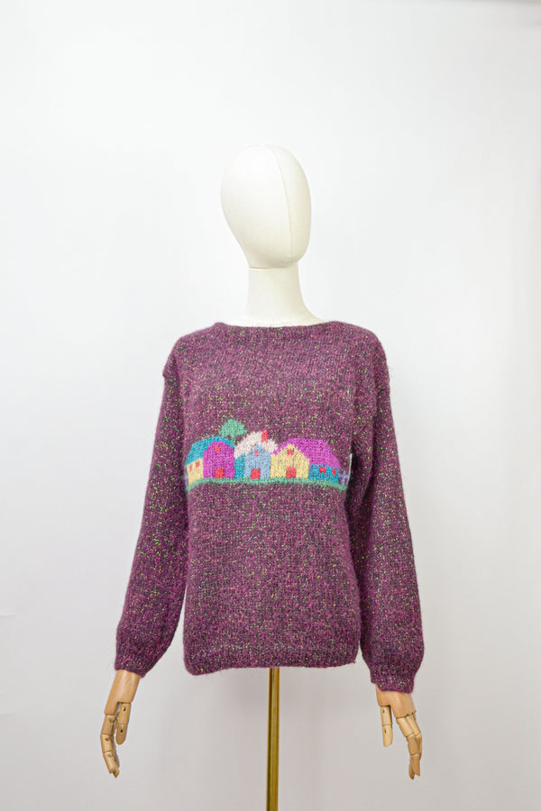HOME SWEET HOME - 1980s Vintage Mohair Jumper - Size S