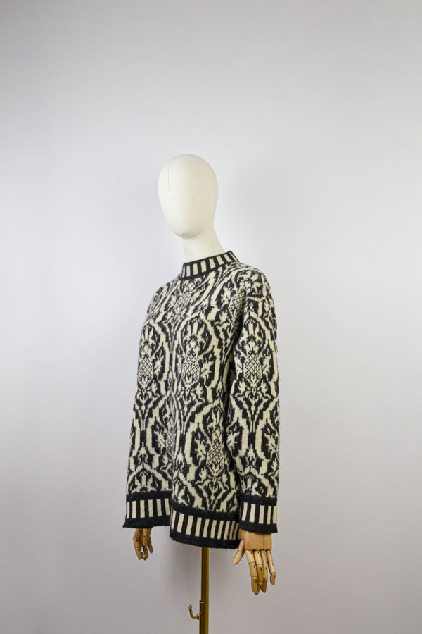 IKAT - 1980s Vintage Laura Ashley Wool Jumper - Size S/M