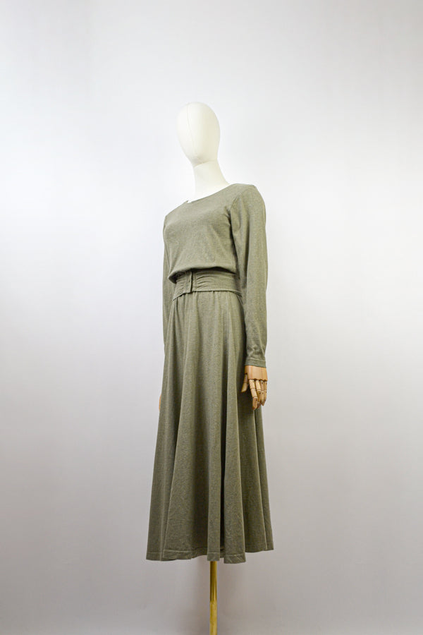 MOSS - 1990s Vintage Laura Ashley Cotton Jersey Dress - Size S