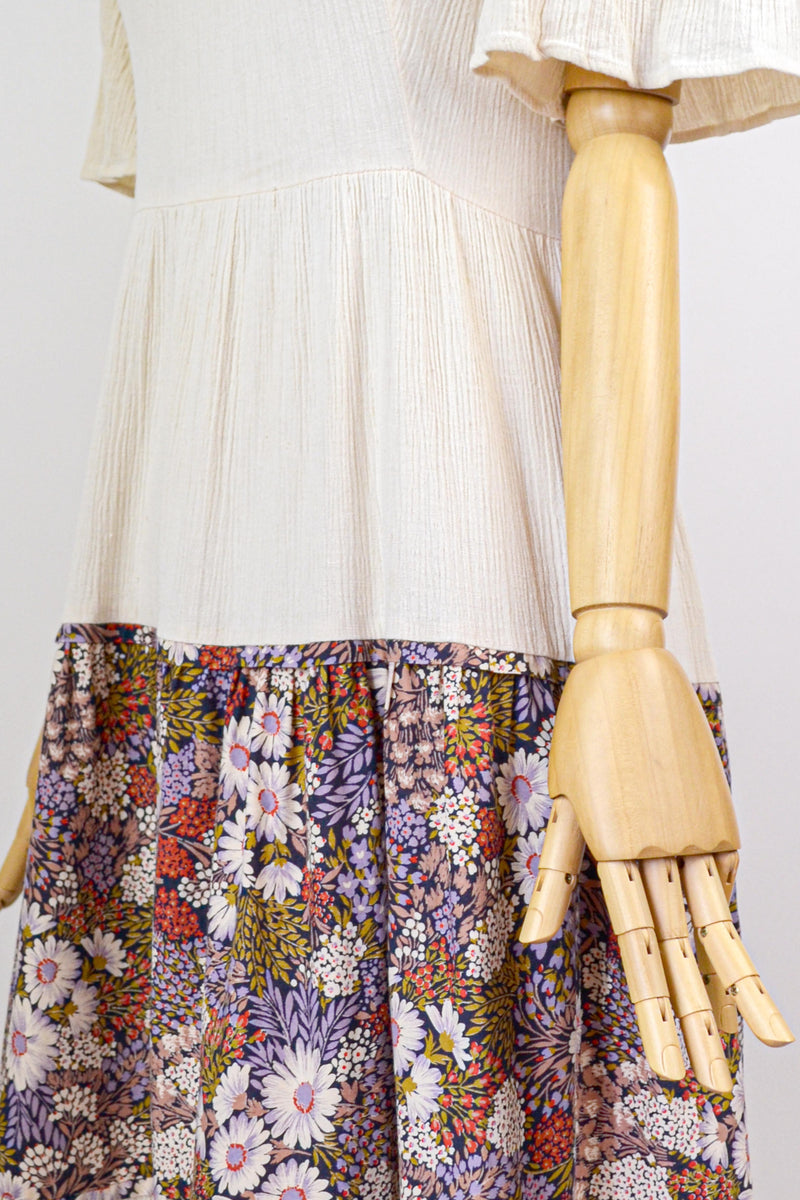MALVA - 1970s Vintage Christine Laure Prairie Dress - Size M
