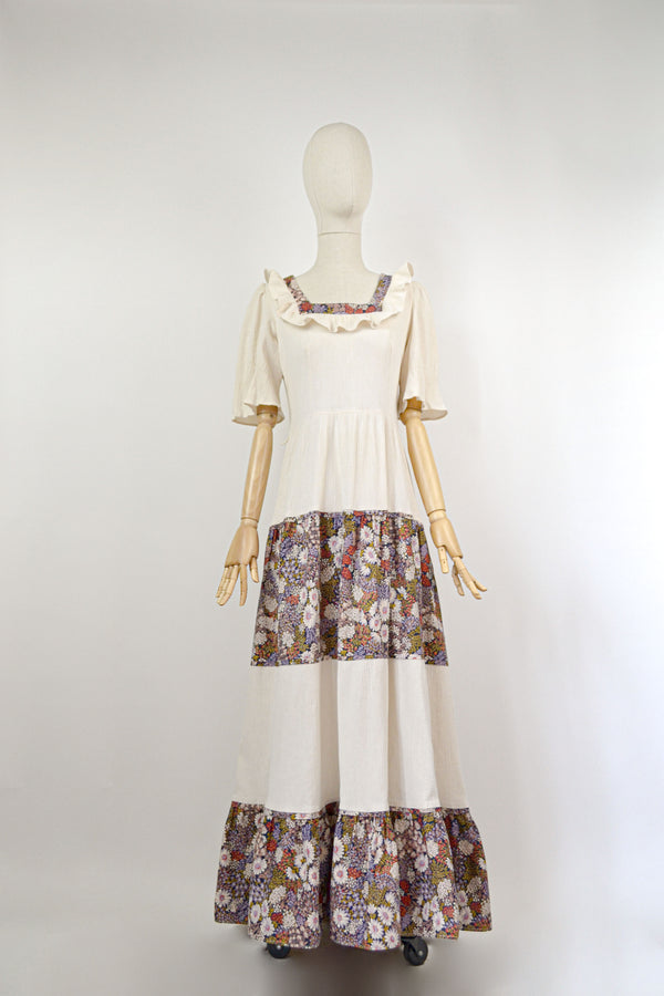 MALVA - 1970s Vintage Christine Laure Prairie Dress - Size M