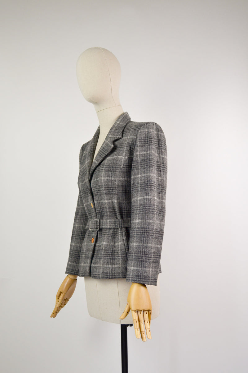 NOTEBOOK - 1990s Vintage Cacharel CHECK Winter Jacket - Size S
