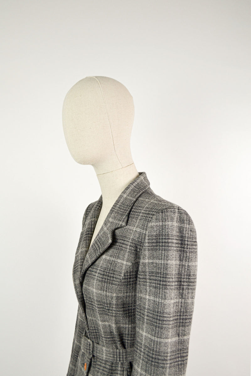 NOTEBOOK - 1990s Vintage Cacharel CHECK Winter Jacket - Size S