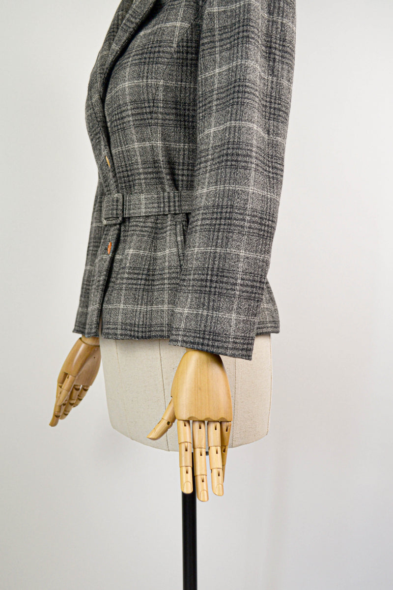 NOTEBOOK - 1990s Vintage Cacharel CHECK Winter Jacket - Size S