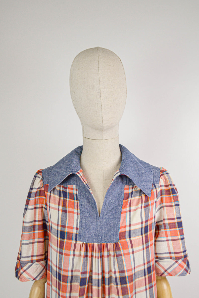 PARKSIDE - 1970s Vintage Check Blouse - Size S/M
