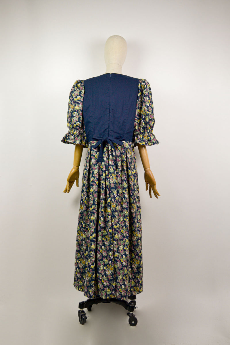 PETALS POETRY - 1990s Vintage Cotton Prairie Dress - Size M/L