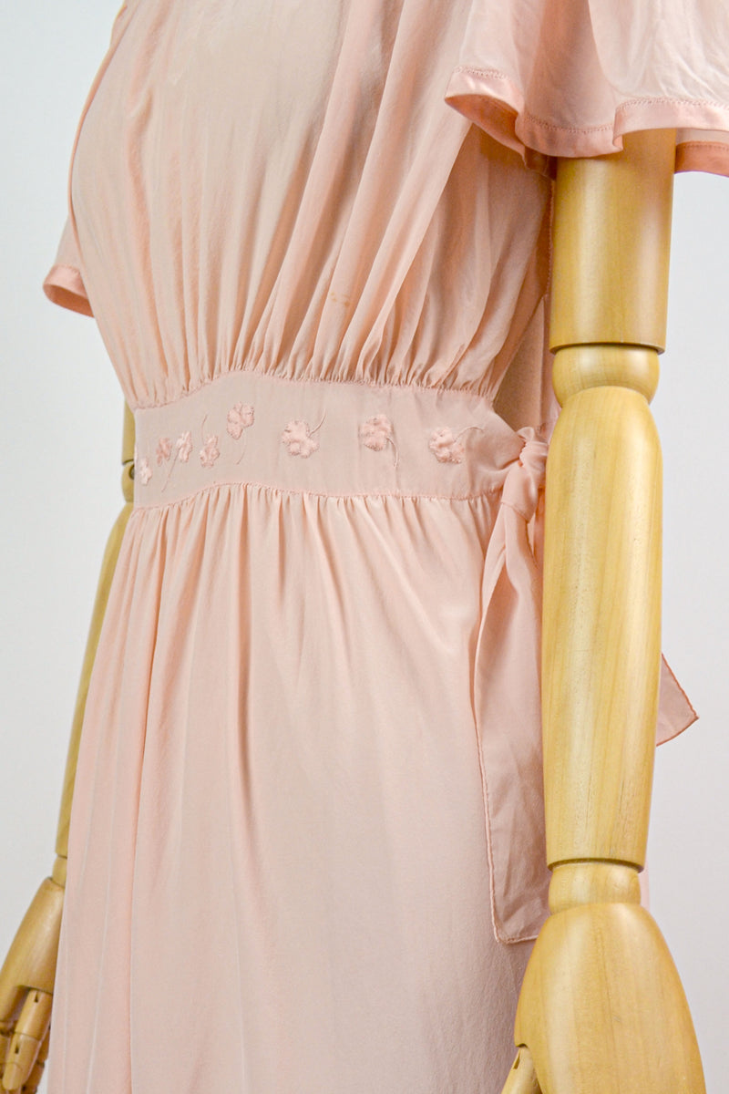 POETRY -  1940s Vintage Silk Ballet Pink Nightgown - Size S