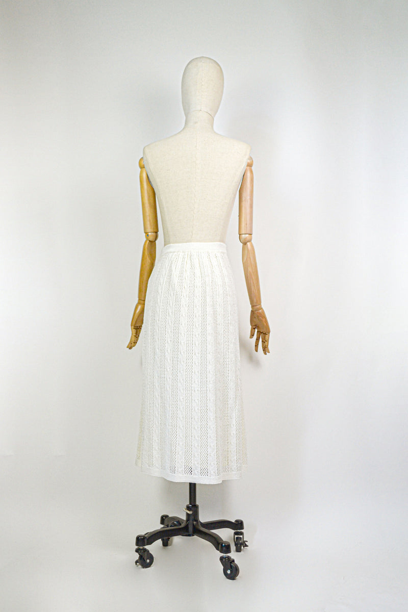 PRELUDE - 1990s Vintage Pointelle Skirt - Size M